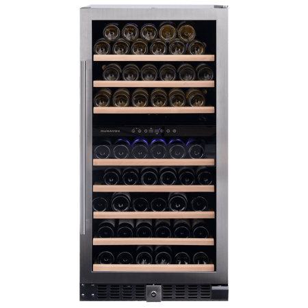 Vitrină de vin independentă sau încorporabilă Dunavox DX-94.270SDSK Grande, 2 zone, 94 sticle, 121,5 cm, clasa G [1]