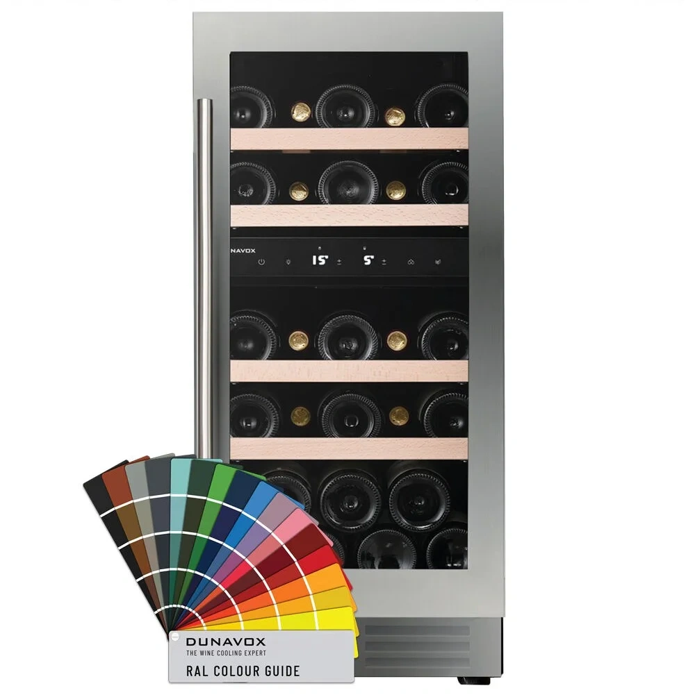 Vitrină de vin sub blat sau independentă Dunavox DAUF-32.78DC Flow, 2 zone, 32 sticle, 82 cm, clasa G, culoare RAL personalizabilă [5]