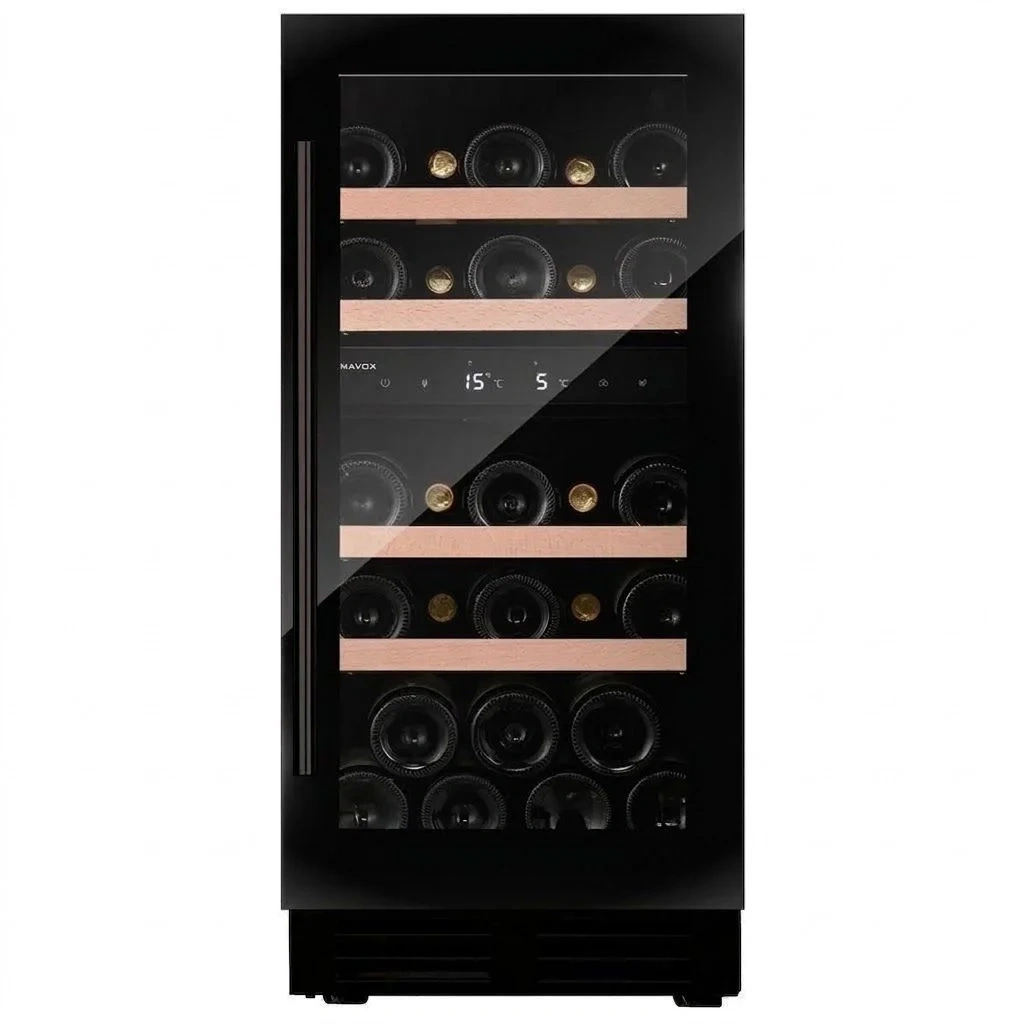 Vitrine de vin Dunavox  - Vitrină de vin sub blat sau independentă Dunavox DAUF-32.78DC Flow, 2 zone, 32 sticle, 82 cm, clasa G, culoare RAL personalizabilă