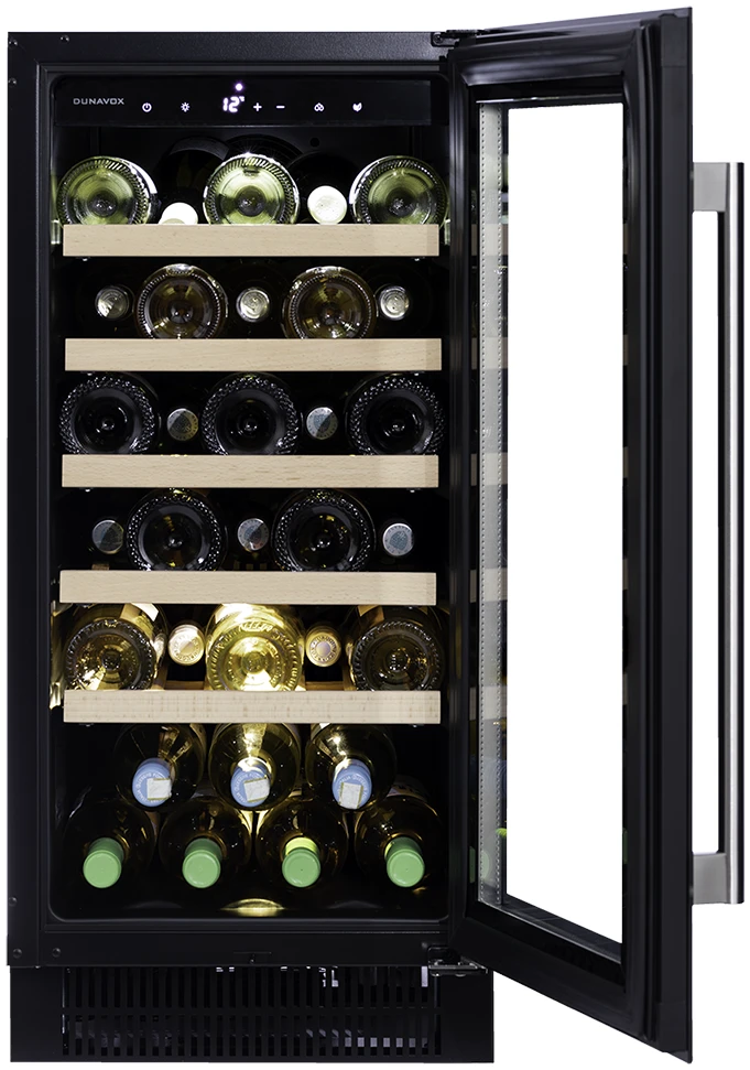 Vitrină de vin sub blat sau independentă Dunavox DAUF-32.83B Flow, 1 zonă, 32 sticle, 82 cm, clasa F, negru [3]