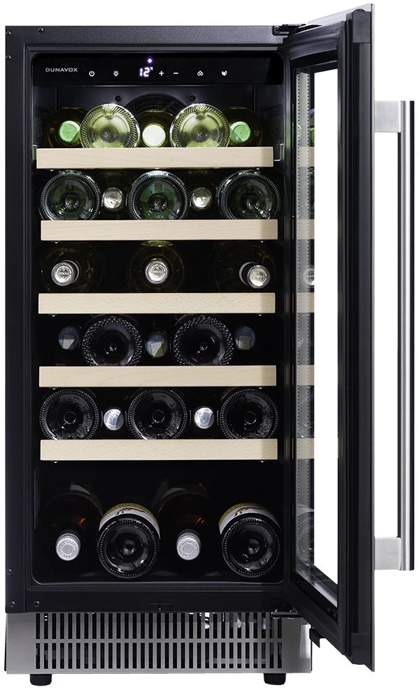 Vitrină de vin sub blat sau independentă Dunavox DAUF-32.83SS Flow, 1 zonă, 32 sticle, 82 cm, clasa F, inox [3]