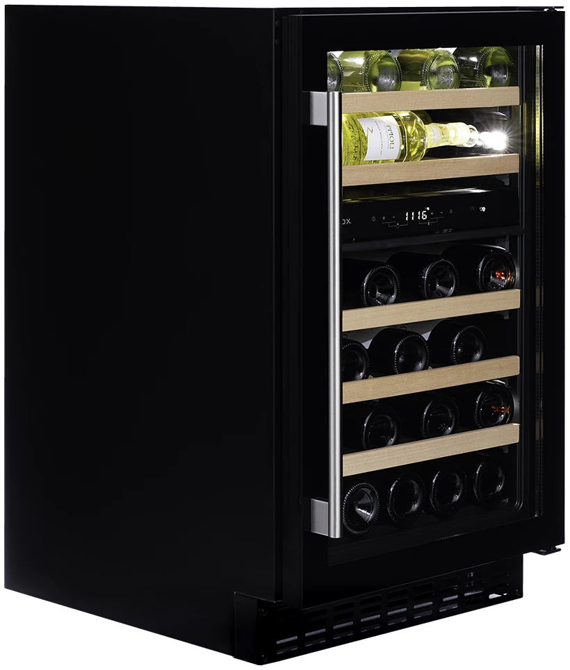 Vitrină de vin sub blat sau independentă Dunavox DAUF-38.100DB Flow, 2 zone, 38 sticle, 82 cm, clasa G, negru [2]