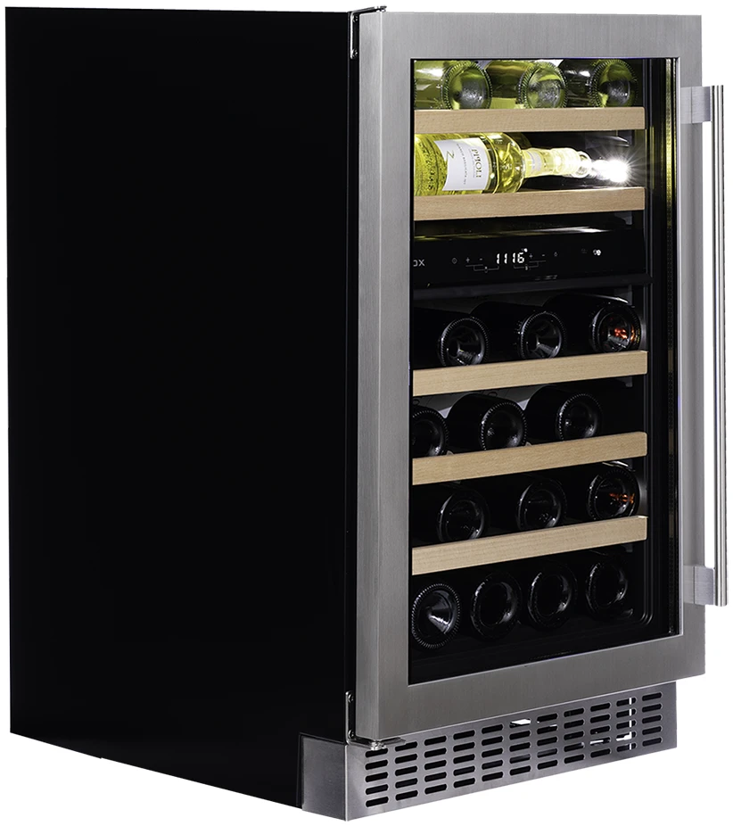 Vitrină de vin sub blat sau independentă Dunavox DAUF-38.100DSS Flow, 2 zone, 38 sticle, 82 cm, clasa G, inox [2]