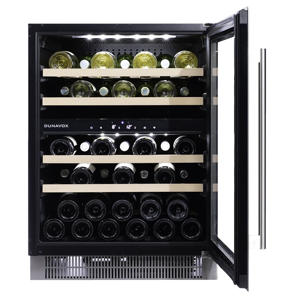 Vitrină de vin sub blat sau independentă Dunavox DAUF-39.121DMB Flow, 2 zone, 39 sticle, 82 cm, clasa F, negru mat [6]