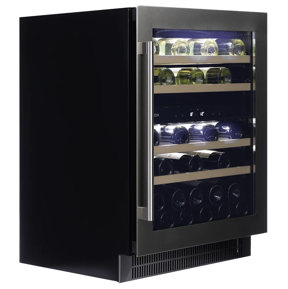 Vitrină de vin sub blat sau independentă Dunavox DAUF-39.121DMB Flow, 2 zone, 39 sticle, 82 cm, clasa F, negru mat [5]