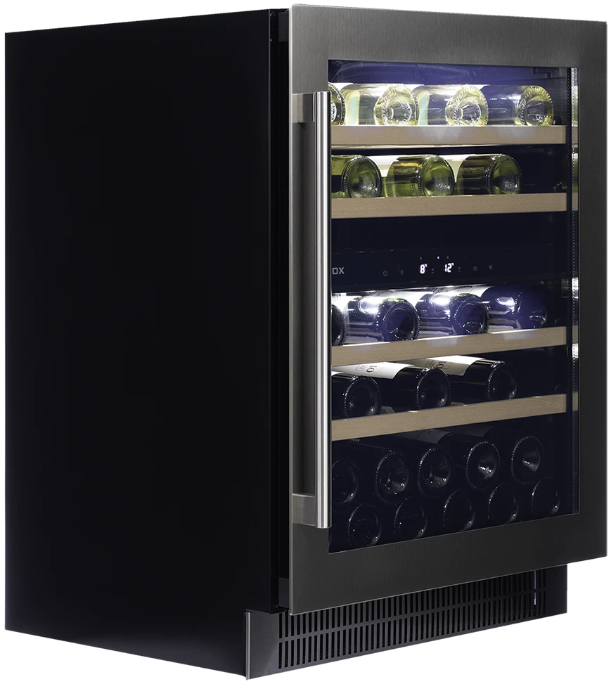Vitrină de vin sub blat sau independentă Dunavox DAUF-39.121DSS Flow, 2 zone, 39 sticle, 82 cm, clasa F, inox [2]
