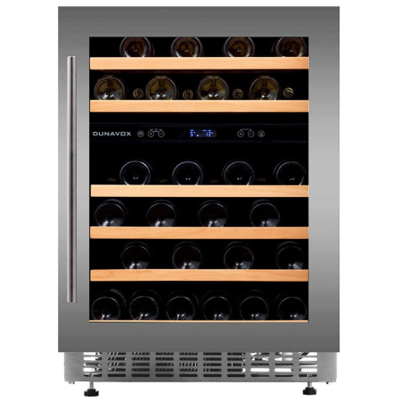 Vitrină de vin sub blat sau independentă Dunavox DAUF-46.145DSS Flow, 2 zone, 46 sticle, 82 cm, clasa G, inox [1]