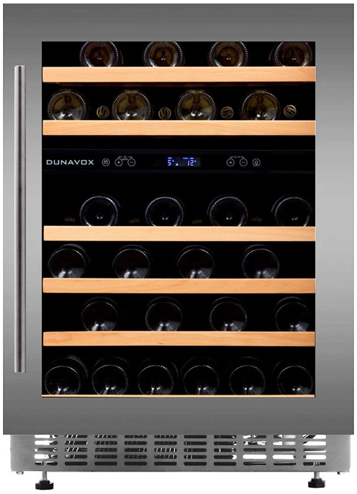  Vitrine de vin independente - Vitrină de vin sub blat sau independentă Dunavox DAUF-46.145DSS Flow, 2 zone, 46 sticle, 82 cm, clasa G, inox