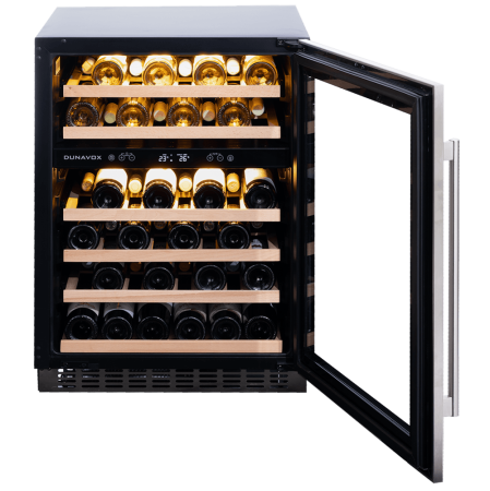 Vitrină de vin sub blat sau independentă Dunavox DAUF-46.145DSS Flow, 2 zone, 46 sticle, 82 cm, clasa G, inox [2]