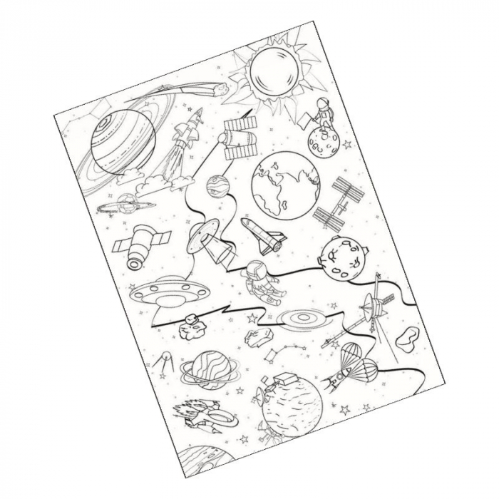 Postere de colorat Dumbrava Minunata + Aventura Spatiala, 70x100cm [2]