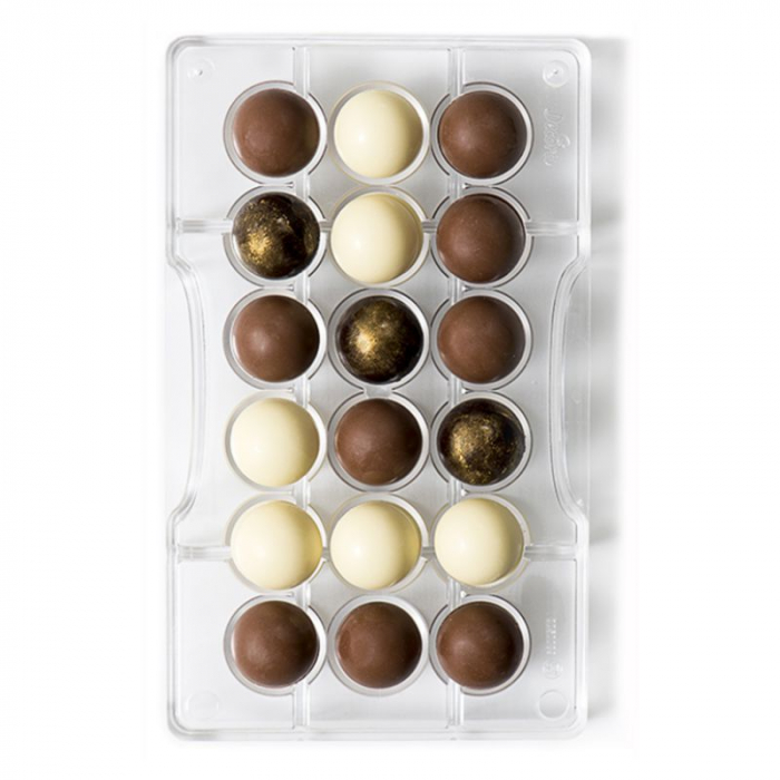 matrita-policarbonat-ciocolata-decor-semisfere-18-cavitati-ciocolaterie [1]