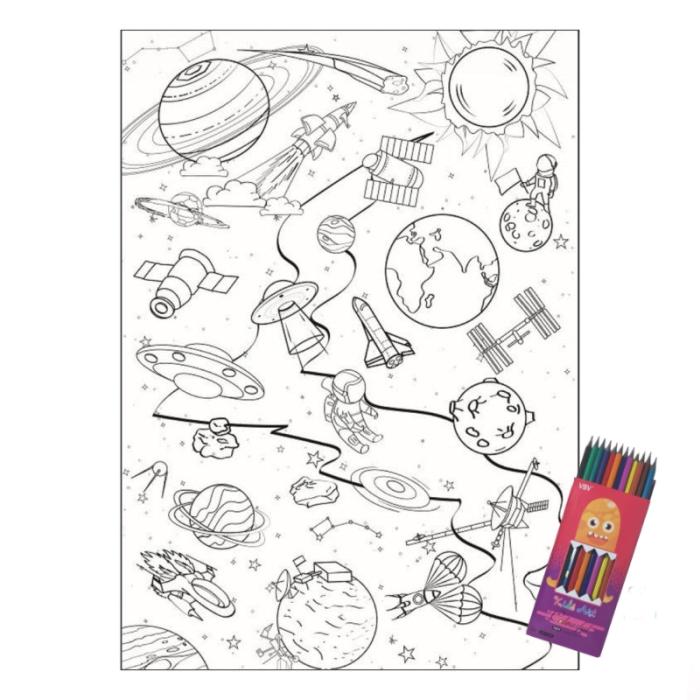 Postere gigant de colorat Aventura Spatiala, 70x100cm [2]