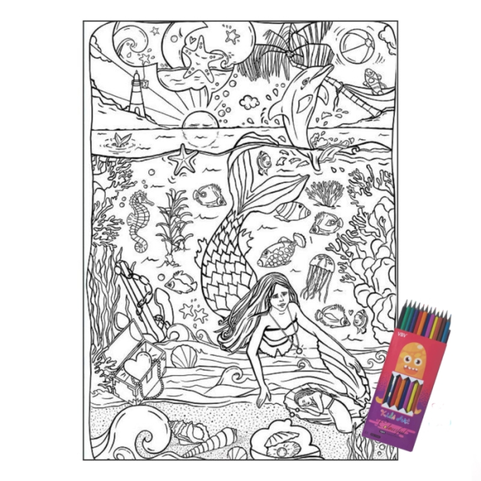 Postere gigant de colorat Lumea Subacvatica, 70x100cm [2]