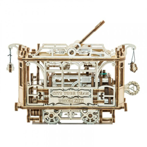 Puzzle mecanic 3D din lemn, Tramvai cu Sine, 273 piese [3]