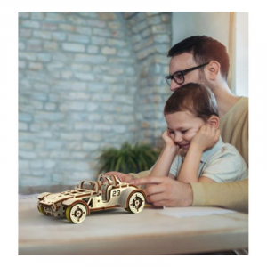 Puzzle mecanic 3D din lemn, Roadster, 111 piese [3]