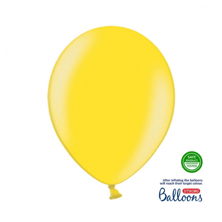 Articole party - balon-latex-galben-metalizat-botez-petrecere-copii-candybar