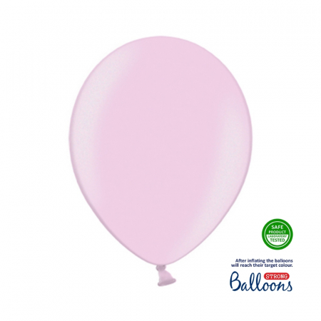 Articole party - balon-latex-roz-pastel-metalizat-botez-petrecere-copii-candybar