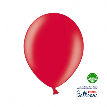 Articole party - balon-latex-rosu-metalizat-botez-petrecere-copii-candybar