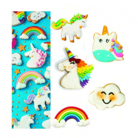 Decupatoare - decupator-cookies-biscuiti-unicorn-nor-curcubeu-cofetarie