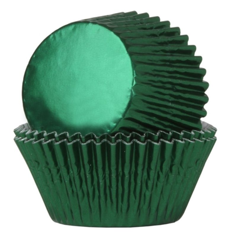 Forme pentru copt cupcakes - forme-din-hartie-pentru-copt-cupcakes-verde-metalizat-51x38mm-24buc