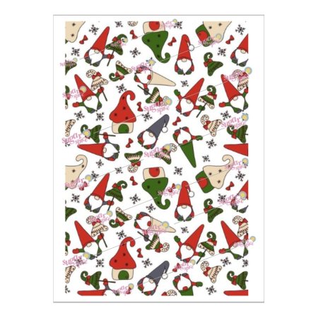 Craciun - imagine-comestibila-a4-decorare-tort-craciun-gnomi-gn1