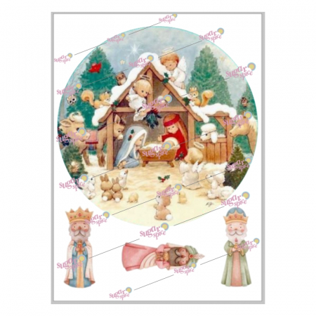 Craciun - imagine-comestibila-topper-tort-decorare-craciun-magi-m5