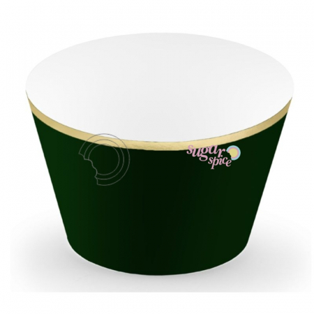 Cupcakes - invelitori-decorare-cupcakes-wrapper-carton-verde-auriu-standard-set-6buc