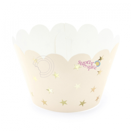 Cupcakes - invelitori-decorare-cupcakes-wrapper-carton-stele-aurii-standard-set-6buc