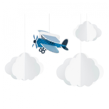 Articole party - avion-nori-ghirlanda-3D-petrecere-copii-candybar