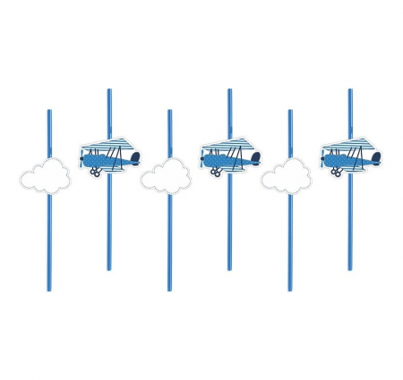 Articole party - paie-baut-avion-bauturi-cakepops-multicolor-set-6buc