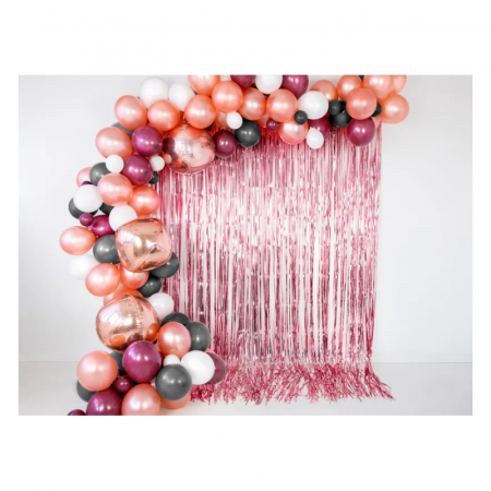 Articole party - perdea-decorativa-franjuri-metalizat-roz-auriu-250-cm