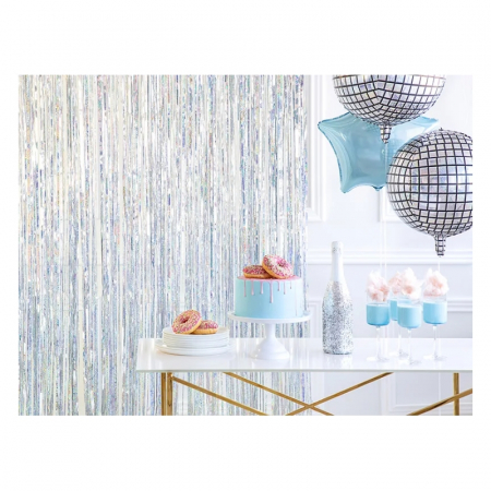 Articole party - perdea-decorativa-franjuri-metalizat-holografic-250-cm