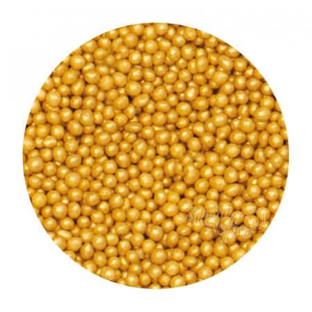 DECORARE - perle-zahar-nonpareils-1mm-auriu-decor-prajituri-cofetarie