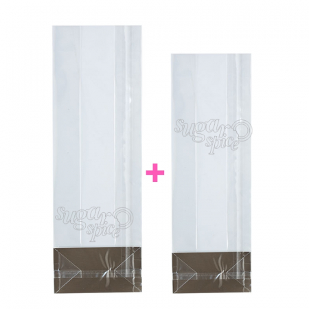 Praline - Bomboane - set-pungi-cu-pliuri-laterale-celofan-alimentar-ambalaje-cofetarie-ciocolaterie