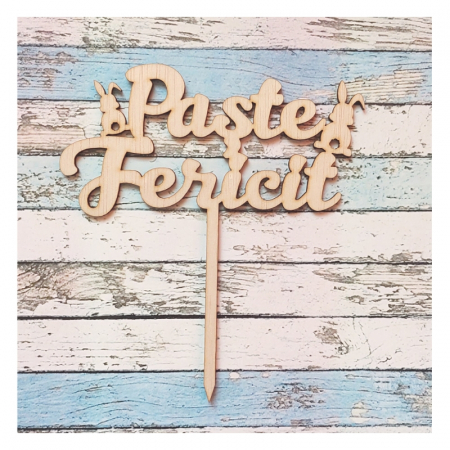 Ornamente - topper-tort-paste-fericit-iepure-cake-topper-candybar