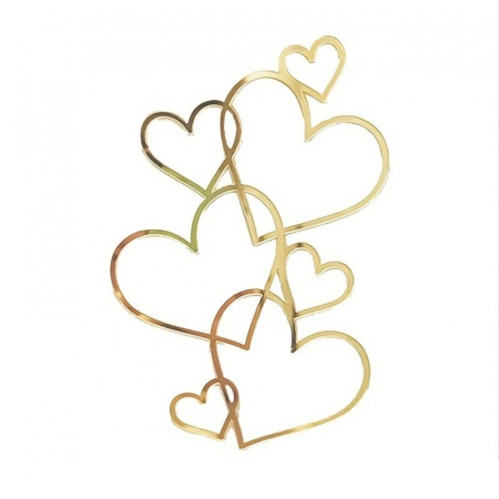 Torturi - topper-tort-petrecere-aniversare-cake-topper-inimi-auriu-candybar