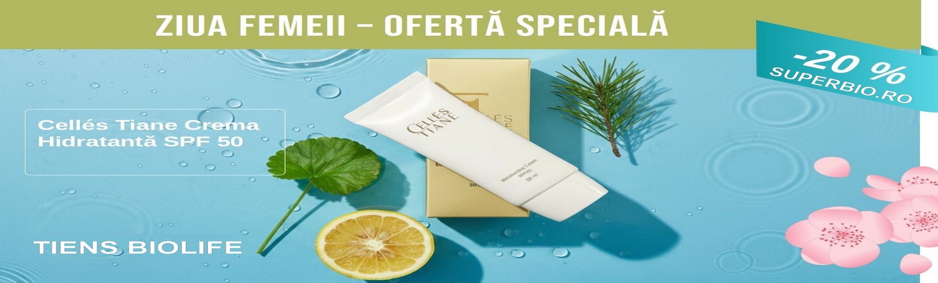 Oferta speciala Celles Tiane - Crema hidratanta SPF50 -20%