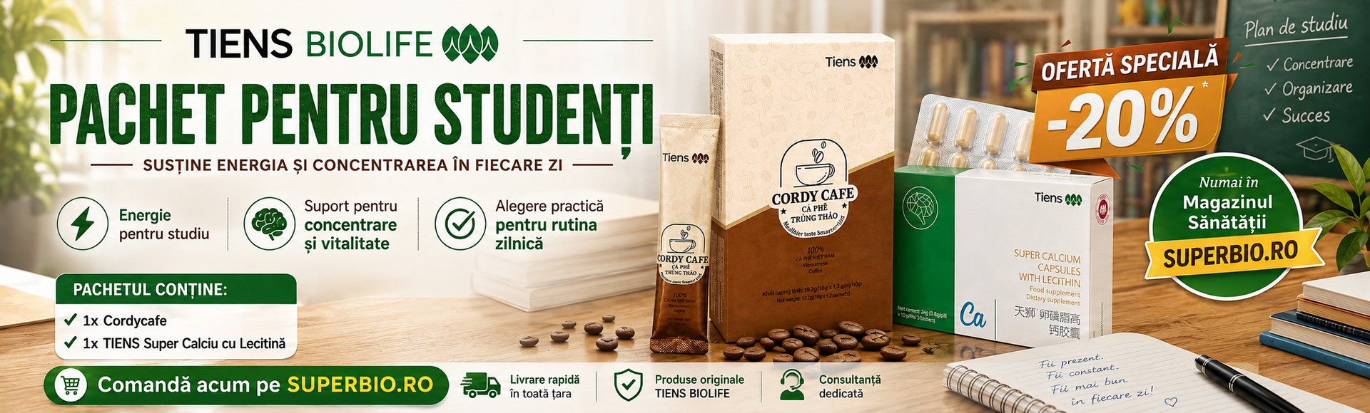 Pachet pentru Studenți TIENS -20% | Energie pentru studiu
