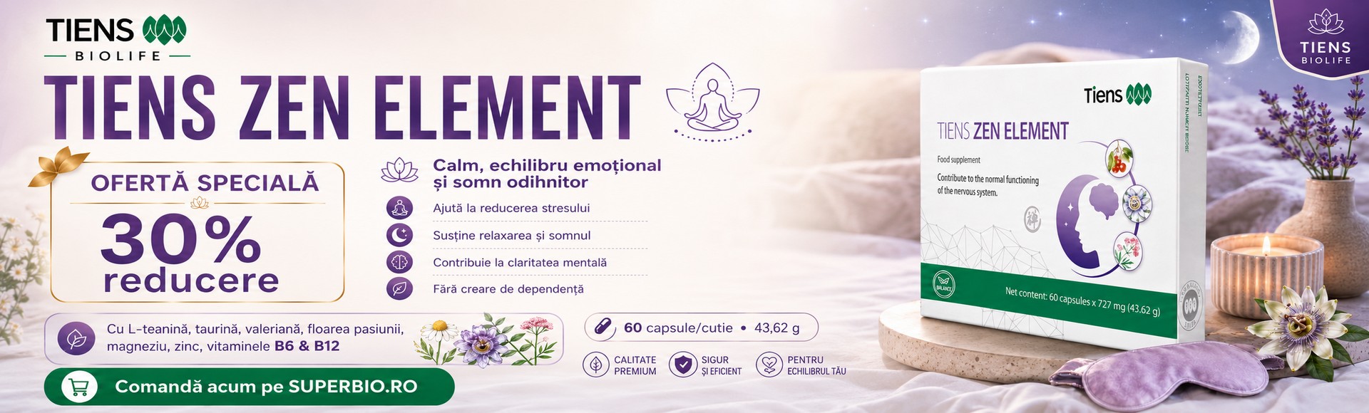 Oferta de vara -30% - Gata cu insomnia - Tiens Zen Element rezolva problema!