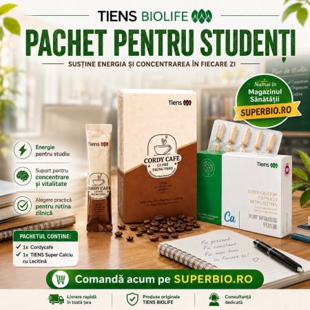 Suplimente Nutritive - Pachet pentru Studenți TIENS BIOLIFE – Cordy Cafe Robusta și Super Calciu cu Lecitină