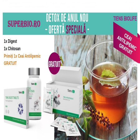 Suplimente Nutritive - Detox de Anul Nou TIENS – Digest, Chitosan + Ceai Antilipemic CADOU | SUPERBIO.RO