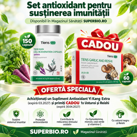 Suplimente Nutritive - Set antioxidant pentru susținerea imunității – TIENS Yi Kang Extra + Usturoi și Reishi CADOU