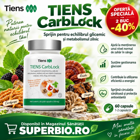 Suplimente Nutritive - TIENS CarbLock – Pachet 2 x 60 Capsule, Ofertă -40%