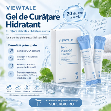 Cosmetice si Ingrijire Personala - VIEWTALE Gel de Curățare Hidratant pentru Ten Uscat și Sensibil –> 20 x 4 ml