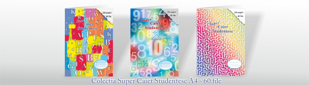 Colectia nouă Super Caiete Studentesti A4 cu 60 file