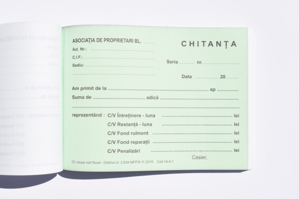 Chitanţier A6 tip 3 pentru asociaţii de proprietari [3]