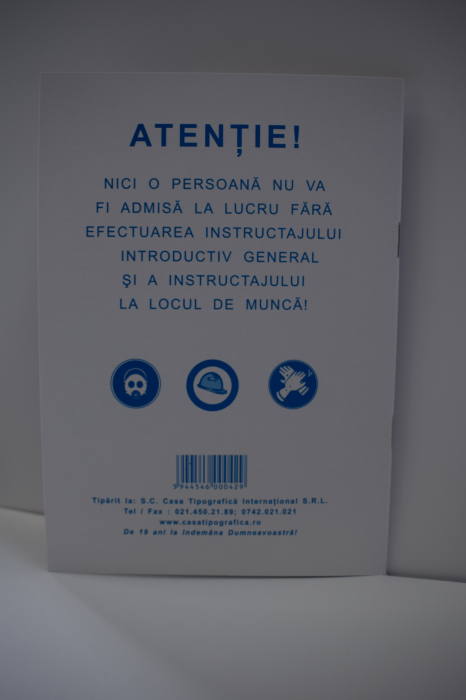 Fişă de instruire individuală privind securitatea şi sănătatea în muncă [8]