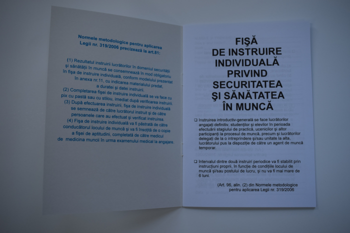 Fişă de instruire individuală privind securitatea şi sănătatea în muncă [2]
