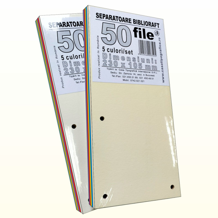 Separatoare biblioraft  - set 5 culori - 50 coli [2]
