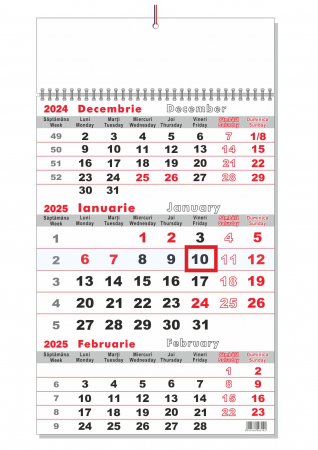 Calendar triptic - Calendar triptic de perete + cursor, 2025